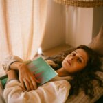 girl with back support pillow